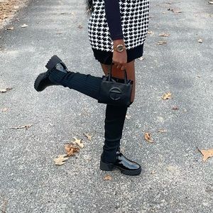 COLORADO KNITTED OVER THE KNEE THIGH
HIGH LONG SOCK BIKER BOOT IN BLACK
PATENT